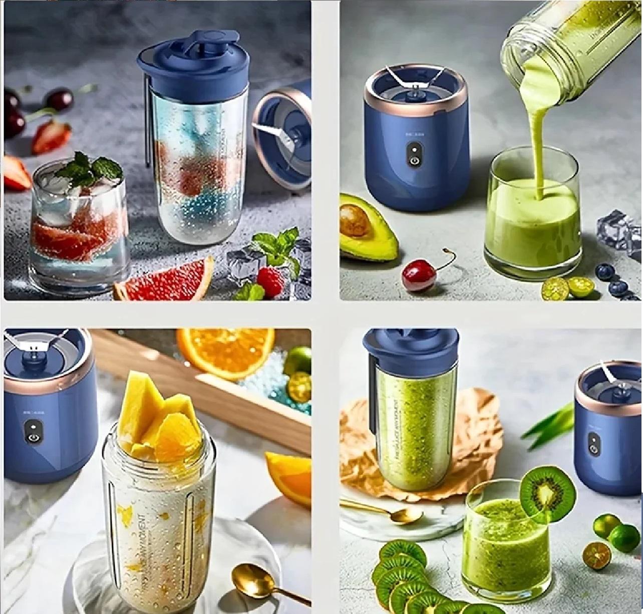 Hexa Blade Juicer Rechargeable Mini Automatic Electric Juicer 2in1